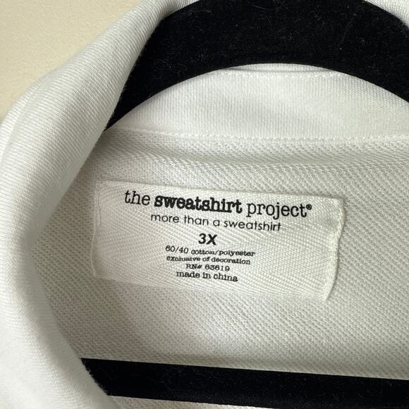 NEW NWT The Sweatshirt Project 3X White Button Up Long Sleeve Sweatshirt - Picture 3 of 8